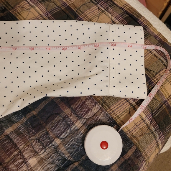 L.L. Bean Wrinkle-Free Pinpoint Oxford Shirt, White /Indigo Ink Dot - Picture 7 of 9